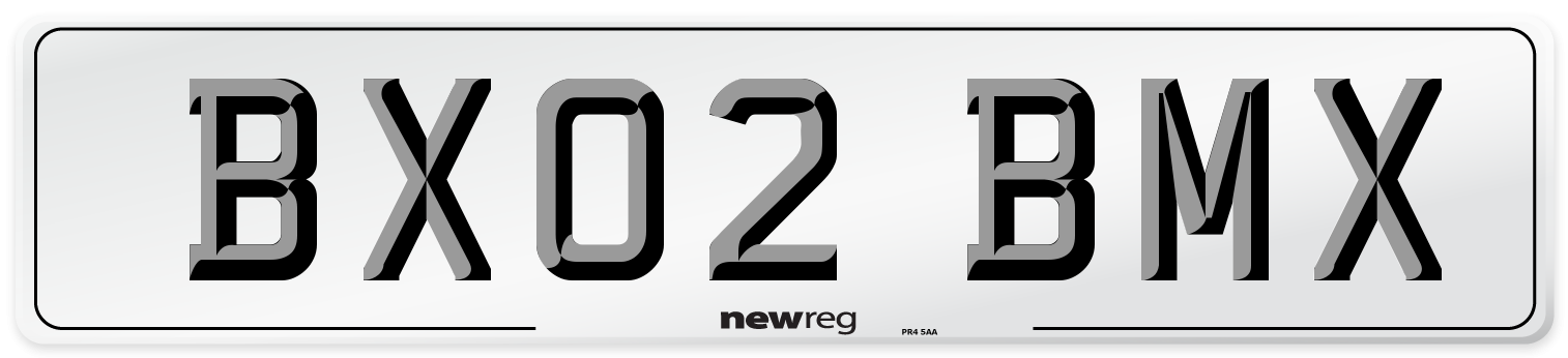 BX02 BMX Number Plate from New Reg